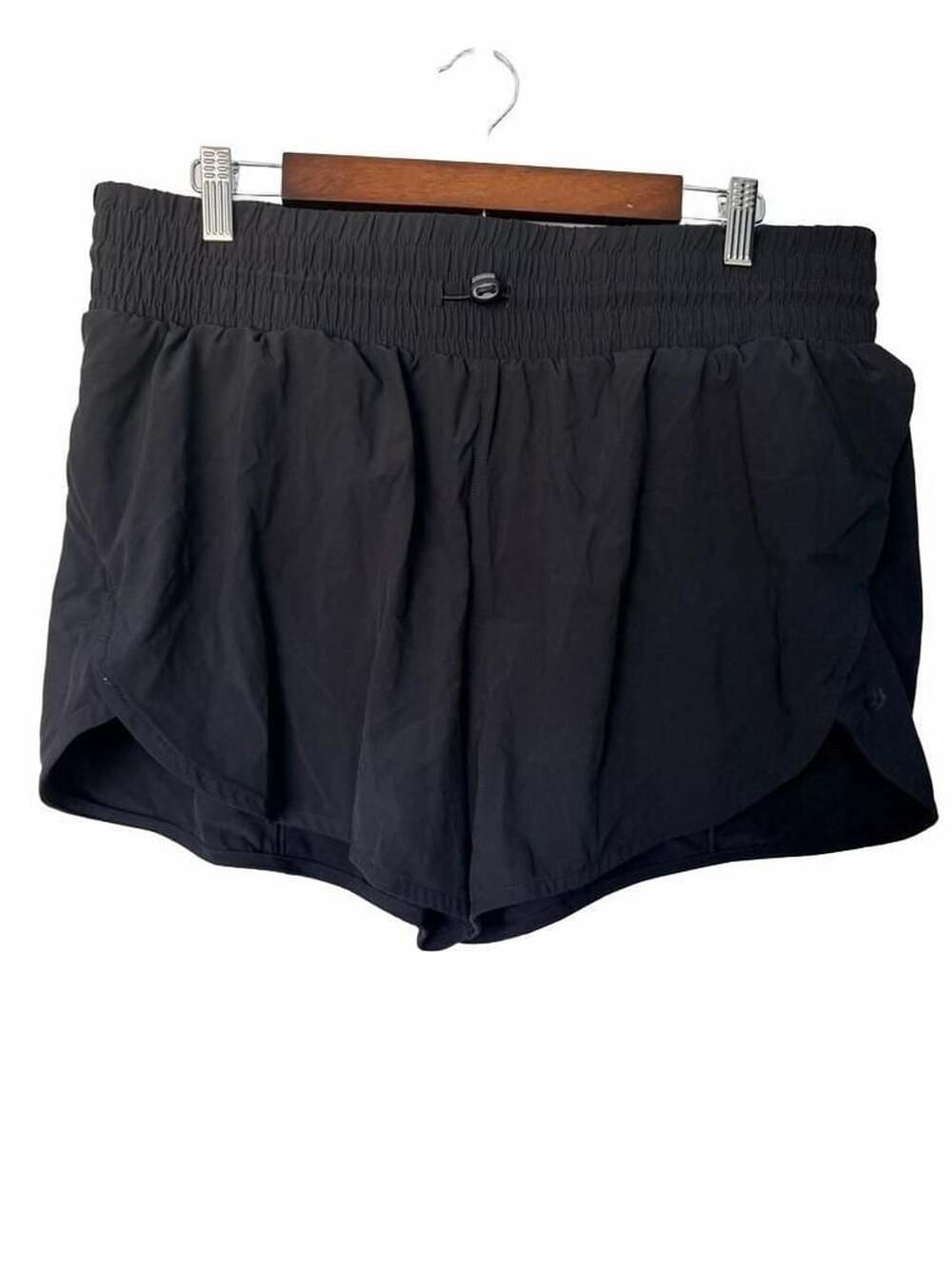 all in motion Black High-Rise Athletic Running Shorts with Smocked Waist XL_195
